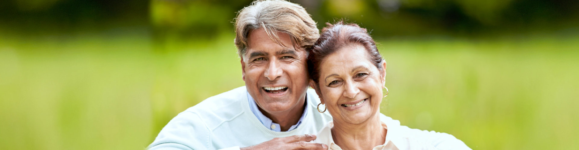 senior couple smiling